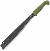 CTK287114GHC — Machete Condor Roarlock Étui nylon Noir Lame Acier Carbone 1075 Convex Grind Design Damas Manche Polypropylène Vert - Livraison Gratuite