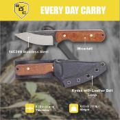 CTK82830SK Couteau Condor Itzi Bushcraft | Lame Acier 14C28N | Manche Micarta Housse Kydex Salvador - Livraison Gratuite