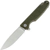 DGRDPMOLSW Daggerr Dopey DL – Couteau Liner Lock | Lame Drop Point 8Cr14MoV Stonewash | Manche FRN OD Green - Livraison Gratuite