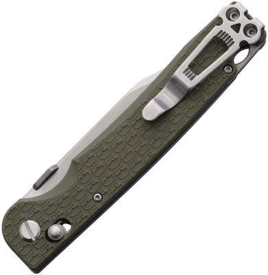 DGRPKXOLSW — Couteau Pliant Daggerr Pike Crossbar Lock Lame Acier 8Cr14MoV Stonewash Manche Plaquettes FRN Vert OD Thumb Disk Livraison Gratuite