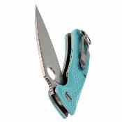 DGRRSTFSW Daggerr Knives Resident | Couteau Pliant | Lame Spear Point 8Cr14MoV Stonewash | Manche FRN Bleu Clair | Livraison Gratuite
