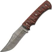 DM1326 Couteau Damas Magma Hunter Micarta Lame Acier 256 Couches Etui Cuir - Livraison Gratuite