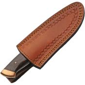 DM1430 Couteau Skinner | Lame Acier damas Drop Point | Manche Plaquettes Wenge Wood Copper | Housse Cuir | Livraison Gratuite