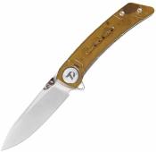 DTK3610PY Couteau Dreamtech – Couteau Pliant Lame Acier 14C28N Drop Point Linerlock Manche PEI Jaune – Livraison Gratuite