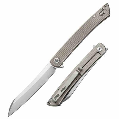 DTK4224TGL Couteau Dreamtech Titane4 | Lame Acier D2 | Manche Titane Gris | Linerlock & Ouverture Flipper - Livraison Gratuite