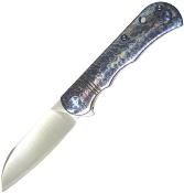 DTK4453TF — Couteau Dreamtech Slip Joint Ti Flame Lame Acier VG-10 Sheepsfoot Satinée Manche Titane Anodisé Flamme Slip Joint - Livraison Gratuite
