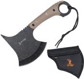 ER2AXEBN Couteau Elk Ridge Hache Lame Acier 3Cr13MoV Manche Fibre Nylon Marron Etui Nylon - Livraison Gratuite