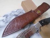 ERFIX125 Elk Ridge - Couteau Survie Manche Bois Lame Acier Inox Drop Point Étui Cuir - Livraison Gratuite