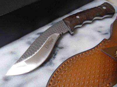 ERFIX126 Elk Ridge - Couteau Kukri Manche Bois Lame Acier Inoxydable Kukri Étui Cuir - Livraison Gratuite