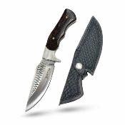 ERFIX127 - Elk Ridge - Couteau Chasse Survie - Manche Bois - Lame Acier Inoxydable - Drop Point - Etui Cuir - Livraison Gratuite