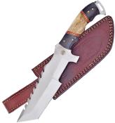 FCW640BH Couteau Trakker Frost Cutlery Knight Guard Lame Acier Inox Tanto Etui Cuir - Livraison Gratuite