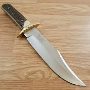 HR805 Hen & Rooster – Couteau Fixe Bowie | Lame Acier 440 Satinée | Manche Bois de Cerf | Étui Cuir - Livraison Gratuite