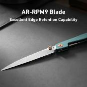 J1965BU CJRB Lanky Blue - Lame Acier AR-RPM9 Manche Aluminium Linerlock Roulements - Livraison Gratuite