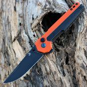 K2009A7 Couteau Kansept EDC Tac Button Lock Orange Lame Acier CPM S35VN IKBS - Livraison Gratuite