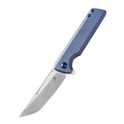 K2038T3 Couteau Kansept Anomaly Blue Orange Peel Titane Lame Acier CPM-S35VN Tanto IKBS - Livraison Gratuite