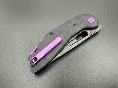 KETM0104 Yakuza CF PUE/SW Couteau Ketuo Yakuza | Lame Tanto Acier 154CM | Manche Purple Marble Carbon Fiber Linerlock - Livraison Gratuite