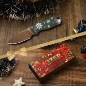 KI1094MC1 Kizer Christmas Drop Bear Fix Limited – Couteau fixe Lame Acier D2 Manche G10 vert Etui Kydex - Livraison Gratuite