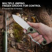 KI1101A2 Kizer Drop Bear 3 – Couteau Fixe Lame Drop Point Acier 14C28N Stonewash Manche Green Micarta Housse Polymère – Livraison Gratuite