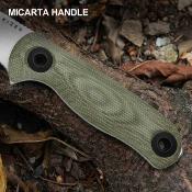 KI1101A2 Kizer Drop Bear 3 – Couteau Fixe Lame Drop Point Acier 14C28N Stonewash Manche Green Micarta Housse Polymère – Livraison Gratuite