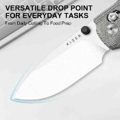 KI348829CDA2  Kizer C01C 2.9 CD – Couteau Lame Acier Elmax Drop Point Manche Micarta Black Clutch Lock Thumb Stud Clip – Livraison Gratuite