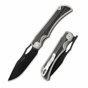 KI4763LDA2 Kizer Allure – Couteau pliant Liner Lock Lame Acier CPM-S45VN Black Manche Silver Titane&Black Micarta - Livraison Gratuite