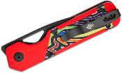 KIV3634SA2 Couteau Kizer Mini Militaw G10 Rouge & Arc-en-Ciel Lame Acier Nitro-V - Livraison Gratuite