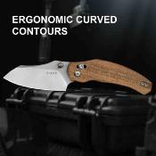 KIV3672A2  Couteau Kizer Bulldog | Lame Sheepsfoot Acier Nitro-V Satin | Manche Mkuruti Wood Clutch Lock - Livraison Gratuite