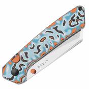 KIV3693BSA2 Couteau Kizer Madrac | Lame Acier 14C28N Sheepsfoot | Manche Norplex Micarta Multicolor | Button Lock | Livraison Gratuite