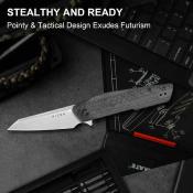 KIV3725A2 Couteau Kizer Skinner Reverse Tanto Lame Acier Nitro-V Manche Micarta Sécurité Liner Lock - Livraison Gratuite