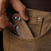 KIV3781CDA3 Kizer Phoca CD – Couteau pliant Clutch Lock Lame Acier Damas Manche Mkuruti Wood - Livraison Gratuite