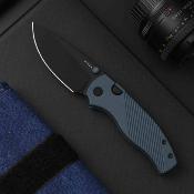 KIV3801A3 Couteau Kizer Glaux Lame Acier 14C28N Black Manche Aluminium Bleu | Livraison Gratuite