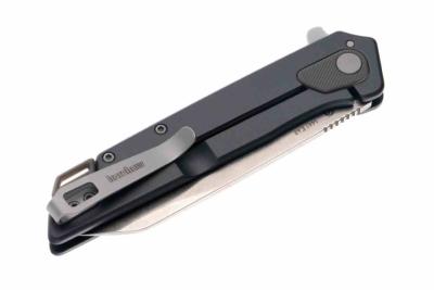 KS1441 Couteau Kershaw Misdirect XL | Lame Acier 4Cr14 Reverse Tanto Stonewash | Manche Gray Stainless Steel | Frame Lock | Livraison Gratuite