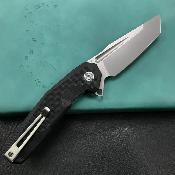KUB237A Couteau Kubey Carve Nest Lame Tanto D2 Finition Sablée Manche G10 Noir Linerlock Bearing - Livraison Gratuite