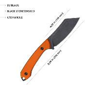 KUB302B Couteau Kubey Perses Outdoor Survival Orange Lame Tanto Reverse Acier Etui Kydex - Livraison Gratuite