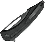 KUB345T — Couteau Kubey Merced Linerlock Black Lame Acier 14C28N Stonewash Noir Manche Plaquettes G10 Noir Clip de Poche Livraison Gratuite