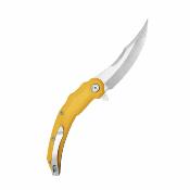 KUB346C Couteau Kubey Wave Crest – Couteau Pliant Pikal | Lame Satin Acier 14C28N | Manche G10 Yellow Roulements Billes - Livraison Gratuite
