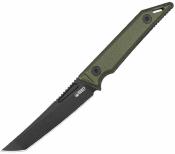 KUB430F Kubey Goliath – Couteau Lame fixe Tanto Acier 14C28N Black Manche Green Micarta - Housse kydex - Livraison Gratuite
