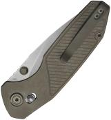 KUB488E — Couteau KB Knives Aero Lame Acier Bohler M390 Drop Point Satiné Manche Titane Bronze Crossbar Lock Livraison Gratuite