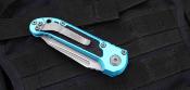 MCT113612APTQ Couteau automatique Microtech LUDT Gen III | Lame Tanto Acier M390MK | Manche aluminium turquoise USA - Livraison Gratuite