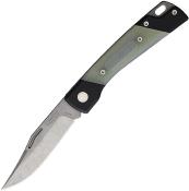 MER9LUCG10NC — Couteau Mercury LUC Lame Acier Elmax Clip Point Stonewash Manche Aluminium Noir et G10 Jade Slip Joint Italie - Livraison Gratuite