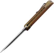NMB2405PEI — Couteau North Mountain Blade Chop 2 Button Lock Lame Acier SLD-Magic San Mai Tanto Manche PEI Ambré Livraison Gratuite