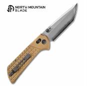 NMB2532CU North Mountain Blade - Couteau Chop Crossbar Lock Lame Acier SLD Tanto Manche Laiton - Livraison Gratuite