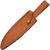 PA203457 Couteau Sailor's Delight Hunter Lame Acier Satinée Manche Bois Bleu Garde en Laiton Etui Cuir - Livraison Gratuite