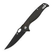 QS126D2 Couteau QSP Gavial Dark Brown Lame Black Acier D2 IKBS - Livraison Gratuite