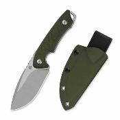 QS169B1 Couteau QSP Tiny Tot | Lame Acier 10Cr15MoV Drop Point| Manche G10 OD Green | Étui Kydex - Livraison Gratuite