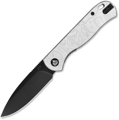 QS170D2 — Couteau QSP Ferret Lame Acier Nitro-V 59-61 HRC Black Drop-Point Manche Plaquettes G10 Aluminum Foil Linerlock Thumb Stud Clip Livraison Gratuite