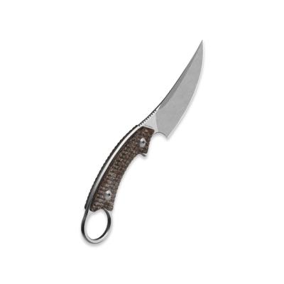 QS178B1 — Couteau QSP Baby Viper Acier 10Cr15MoV 59-61 HRC Stonewash Clip Point Manche Micarta GID Étui Kydex Chasse Bushcraft Livraison Gratuite