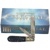 RR2074 Couteau Rough Ryder Razor Barlow Blue Swirl Celestial Lames Acier 440 - Livraison Gratuite