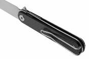 RS8061AF — Couteau Real Steel Iris Lame Acier Sandvik 12C27 Drop Point Satiné Manche Carbone et G10 Noir Linerlock - Livraison Gratuite