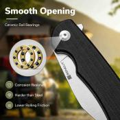 S230642 Couteau Sencut Omniform Lame Drop Point Acier 9Cr18MoV Manche Micarta Noir Linerlock IKBS – Livraison Gratuite